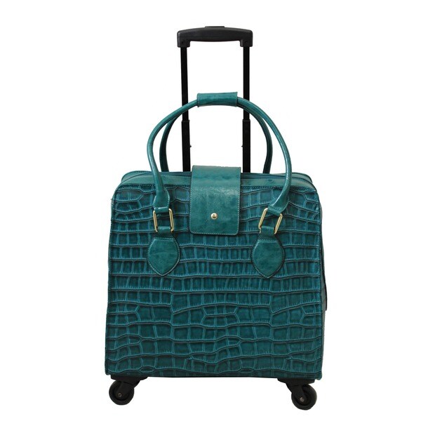 Hang Accessories Teal Vinyl Trolley Bag 