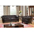 review detail Moore Hand Rubbed Tufted Brown Chesterfield Top Grain Leather Sofa and Chair