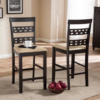 Baxton Studio Seville Brown Modern Counter Stools (Set of 2)