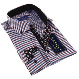 Rashbi Men's Long Sleeve Red Dress Shirt