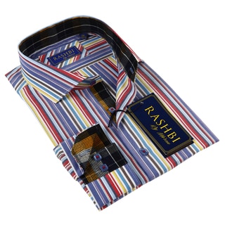 Rashbi Men's Multicolor Long Sleeve Dress Shirt