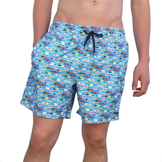 Azul Swimwear Men's 'Surfboards' Blue Swim Trunks