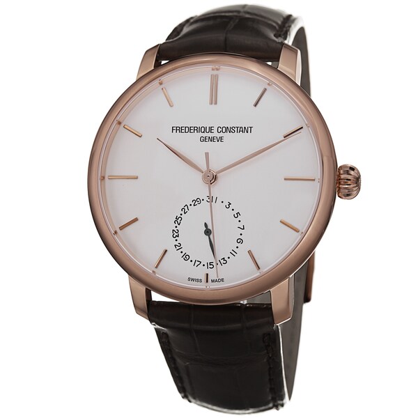 Frederique Constant Men's FC-710V4S4 'Slim Line' Silver Dial Rose Goldtone Automatic Watch