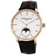 Frederique Constant Men's FC-705V4S9 'Slim Line' Silver Dial Brown Leather Strap Automatic Watch