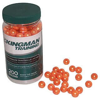 KT Kingman Training Chaser Eraser Gun .43 Caliber 11mm Orange Paintballs (Bottle of 200)-Image