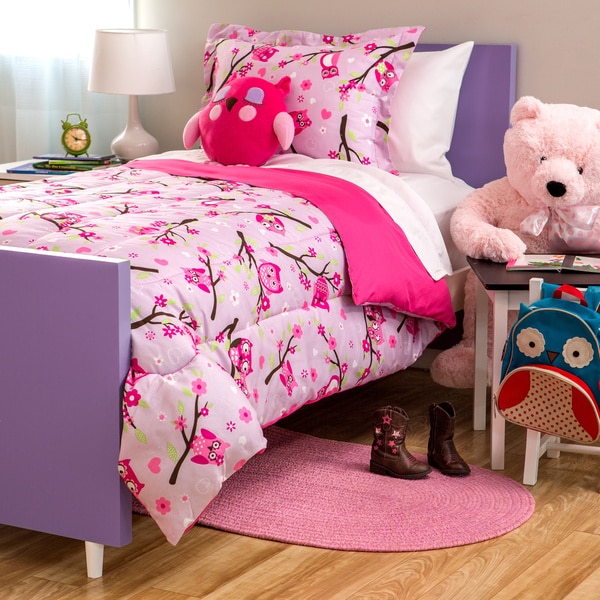 Kids Collection Owl 4-Piece Comforter Set - 16768295 - Overstock ...