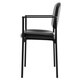 basyx by HON VL616 Series Black Leather Stacking Guest Chair with Arms