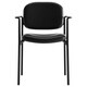 basyx by HON VL616 Series Black Leather Stacking Guest Chair with Arms