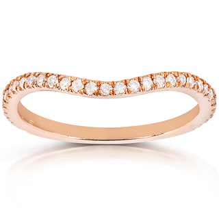 Wedding Bridal  curved Overstock.com   band Women's Bands  Curved wedding rose Rings  Wedding  gold