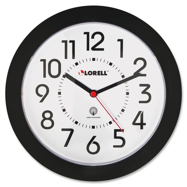 Lorell Black Radio Controlled Wall Clock
