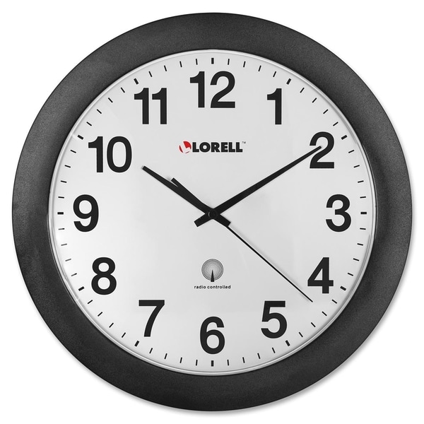 Lorell Radio Controlled Black Wall Clock