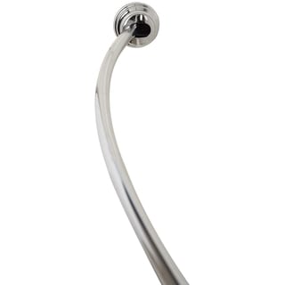 Zenna Home Adjustable Curved Tension Shower Rod - Brushed Nickel