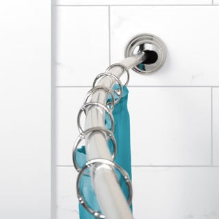 Zenna Home Adjustable Curved Tension Shower Rod - Chrome