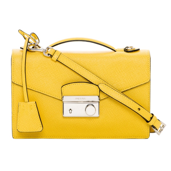 Prada Yellow Saffiano Leather Mini Bag - 16782285 - Overstock.com ...  
