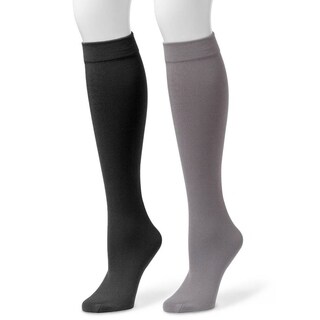 Muk Luks Women's Fleece-lined Knee-high Socks (2 Pairs)-Image