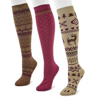 Muk Luks Women's Knee-high Scandinavian Sock Pack (3 Pairs)-Image