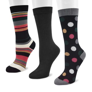 Muk Luks Women's Fun Pack Crew Socks (3 Pairs)-Image