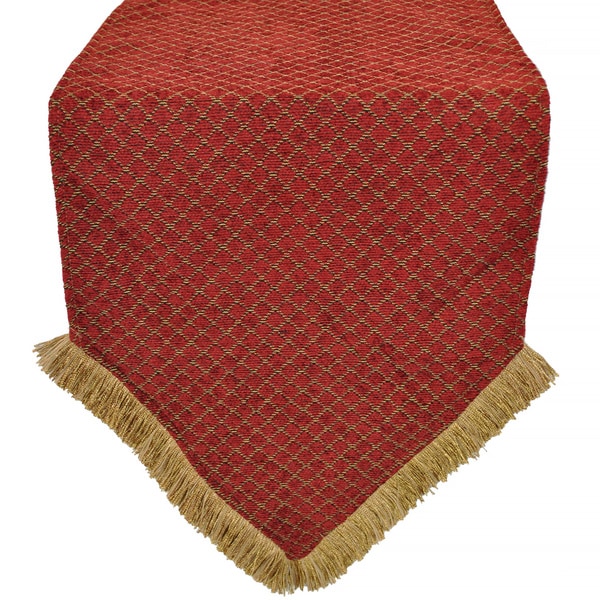 Overstock  table  Table  Chenille Diamond red Runner Luxury  Sherry runner Red  Kline