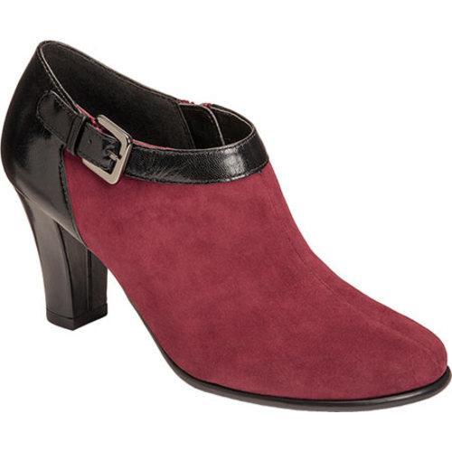 Women's Aerosoles Doodle Side Buckle Suede Heel Wine Combo