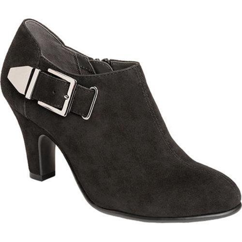 Women's Aerosoles Escape Suede Side Buckle Heel Black Suede