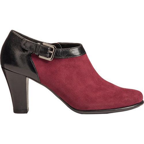 Women's Aerosoles Doodle Side Buckle Suede Heel Wine Combo