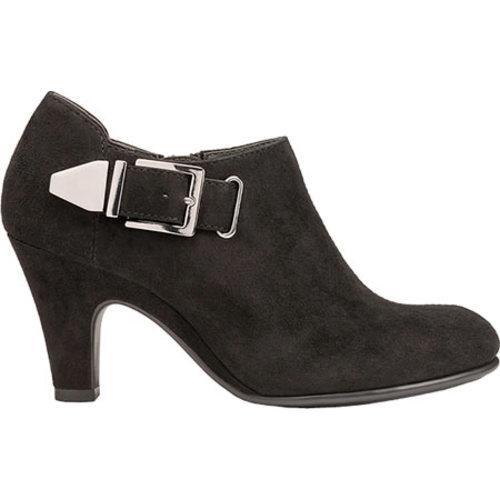 Women's Aerosoles Escape Suede Side Buckle Heel Black Suede