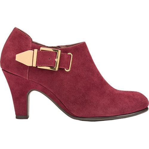 Women's Aerosoles Escape Suede Side Buckle Heel Wine Suede
