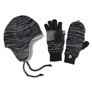 Muk Luks Men's Hat And Flip Mittens Set-Image