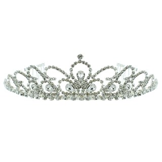 Kate Marie 'Lisa' Charming Rhinestones Tiara with Hair Combs in Silver-Image