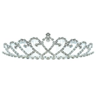 Kate Marie 'Kandi' Rhinestone Tiara with Hair Combs in Silver-Image