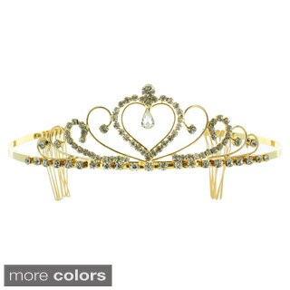 Kate Marie 'Alcina' Classic Rhinestones Crown Tiara with Hair Combs-Image