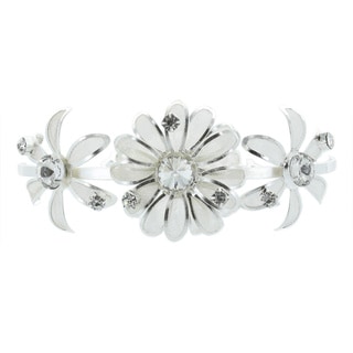 Kate Marie 'Tonia' Rhinestones Floral Tiara Hair Pin in Silver-Image