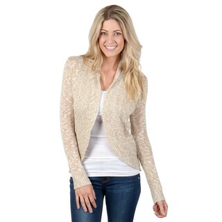 Hailey Jeans Co. Junior's Marled Knit Long Sleeve Fitted Cardigan-Image