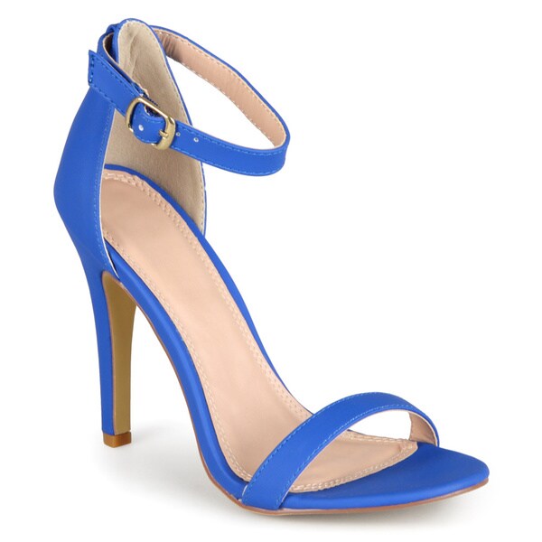 Journee Collection Women's 'Julea' Open Toe Ankle Strap Pumps