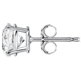 14k Gold 1 1/4ct TDW Clarity-enhanced Round Diamond Stud Earrings (E-F, G, H-I, J-K / VS1-VS2, SI1-S