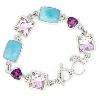 Crystal Alexandrite and Vitrail with Amazonite in Sterling Silver Bracelet-Image