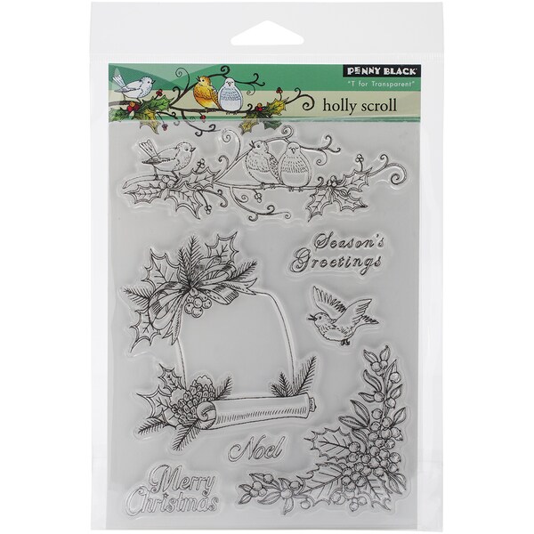 Penny Black Clear Stamps 5"X7.5" Sheet-Holly Scroll