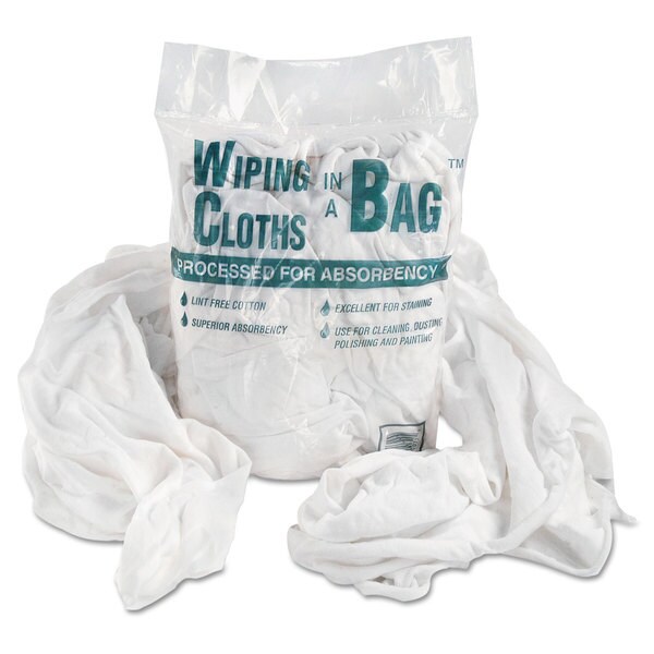 General Supply Bag-A-Rags Reusable Wiping Cloths/ Cotton/ White/ 1-pound Pack