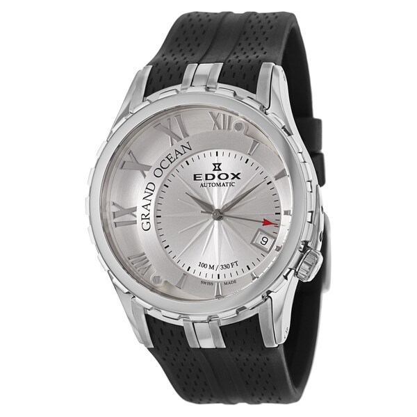 Edox Men's 'Grand Ocean' Stainless Steel Swiss Mechanical Automatic Watch