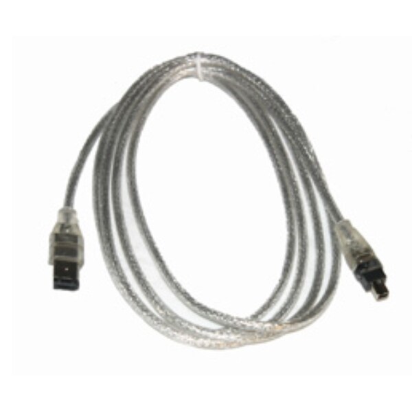Syba Silver 6-foot Firewire 1394a 6 pin to 4 pin Cable