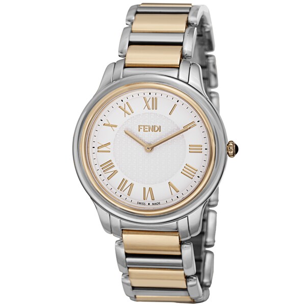 Fendi Men's F251114000 'Classico' White Dial Two Tone Stainless Steel Quartz Watch