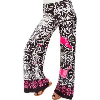 White Mark Women's Medallion Print Palazzo Pants