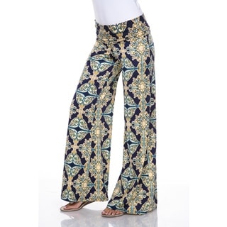 White Mark Women's Mosaic Style Palazzo Pants