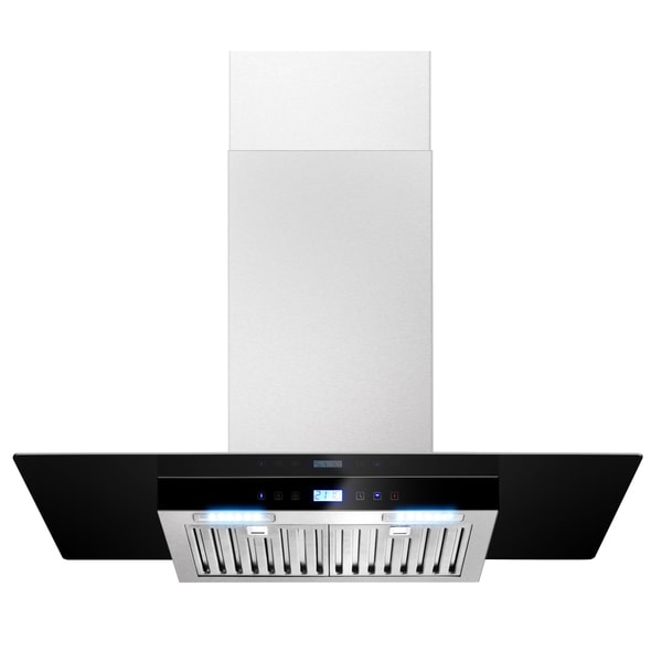 30inch Black Flat Design Stainless Steel Wall Mount Range Hood