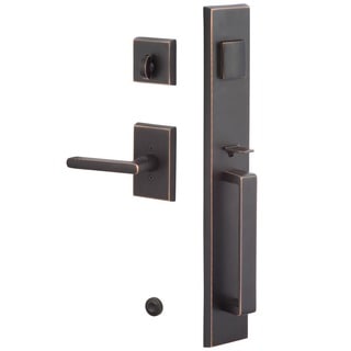 Sure-Loc Vail Front Door Vintage Oil-rubbed Bronze Handleset with Interior Lever