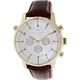 Tommy Hilfiger Men's 1790874 Brown Leather Analog Quartz Watch with Silver Dial