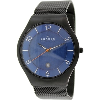 Skagen Men's SKW6147 Black Stainless-Steel Quartz Watch with Blue Dial