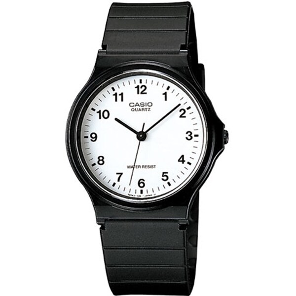 Casio Men's Core MQ24-7B Black Resin Quartz Watch with White Dial