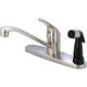 Olympia Series K-4163 Elite Single Handle Chrome Kitchen Faucet with Black Side Spray Assembly on Deck