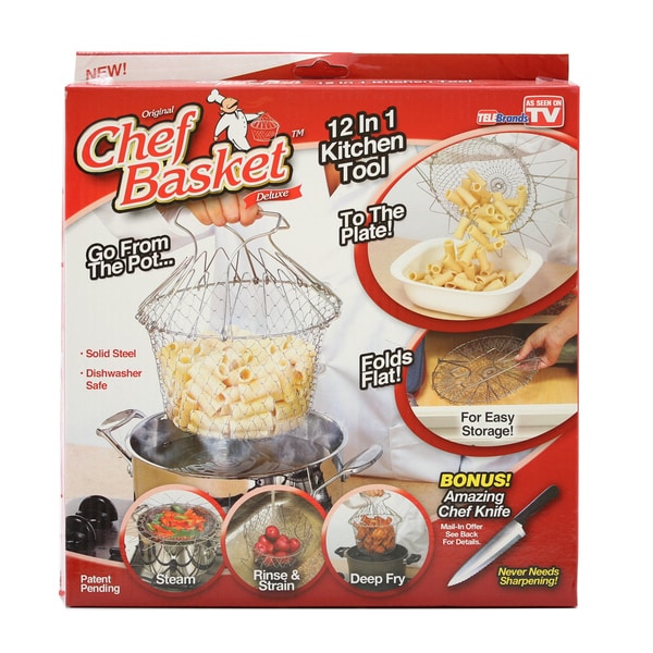 As Seen On TV Chef Basket Deluxe Kitchen Expandable Cooking Colander 